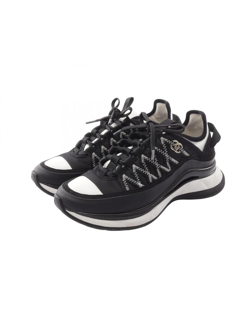 Chanel Coco Mark Sneakers Shoes #37 #365381C10B